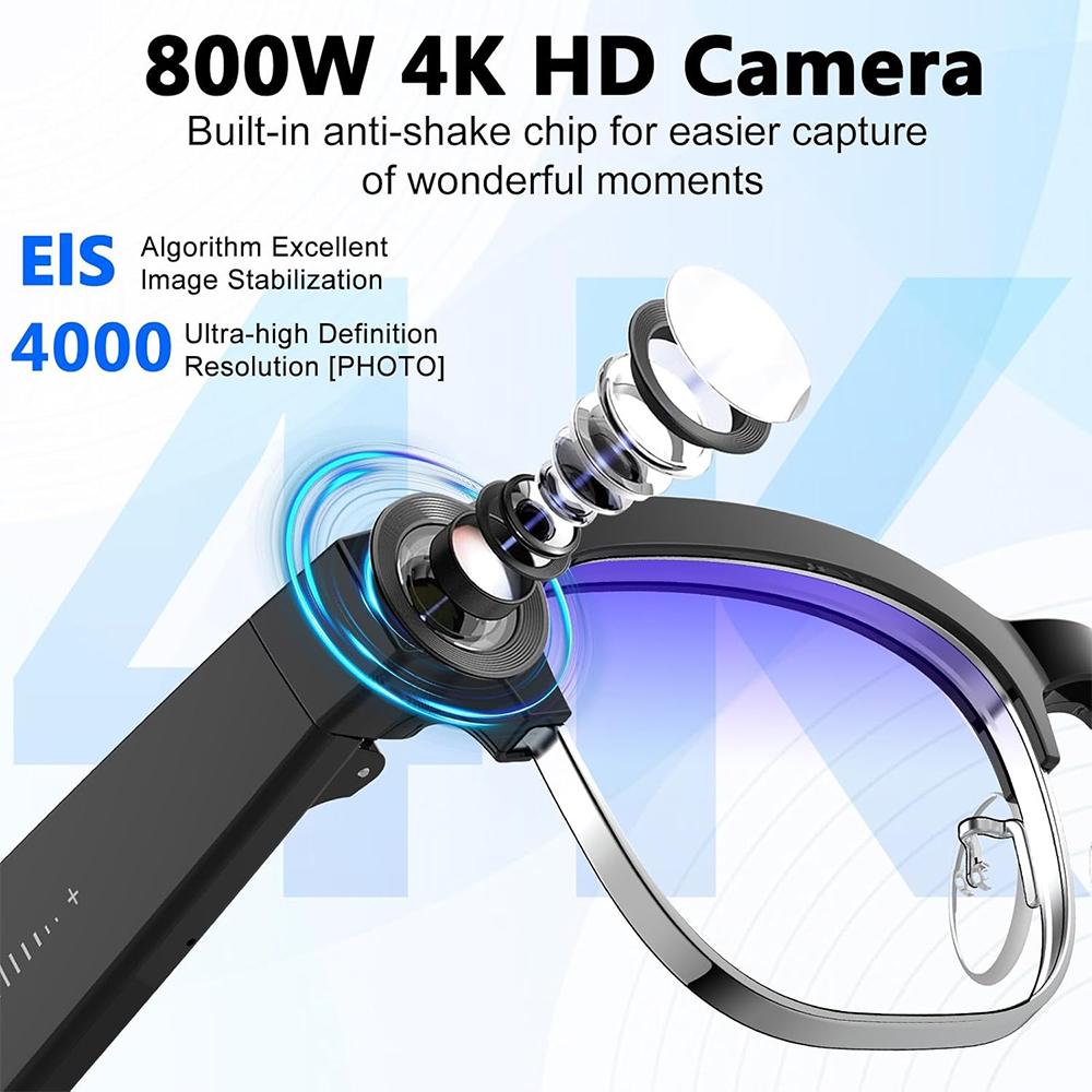 4K Smart AI Glasses 8MP Camera - Photography Japanese 评论和价格
