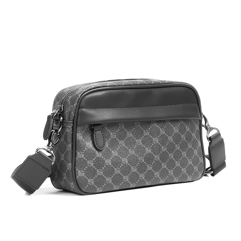 Men Classic Print PU Crossbody - Camera Wrist Strap 评论和价格