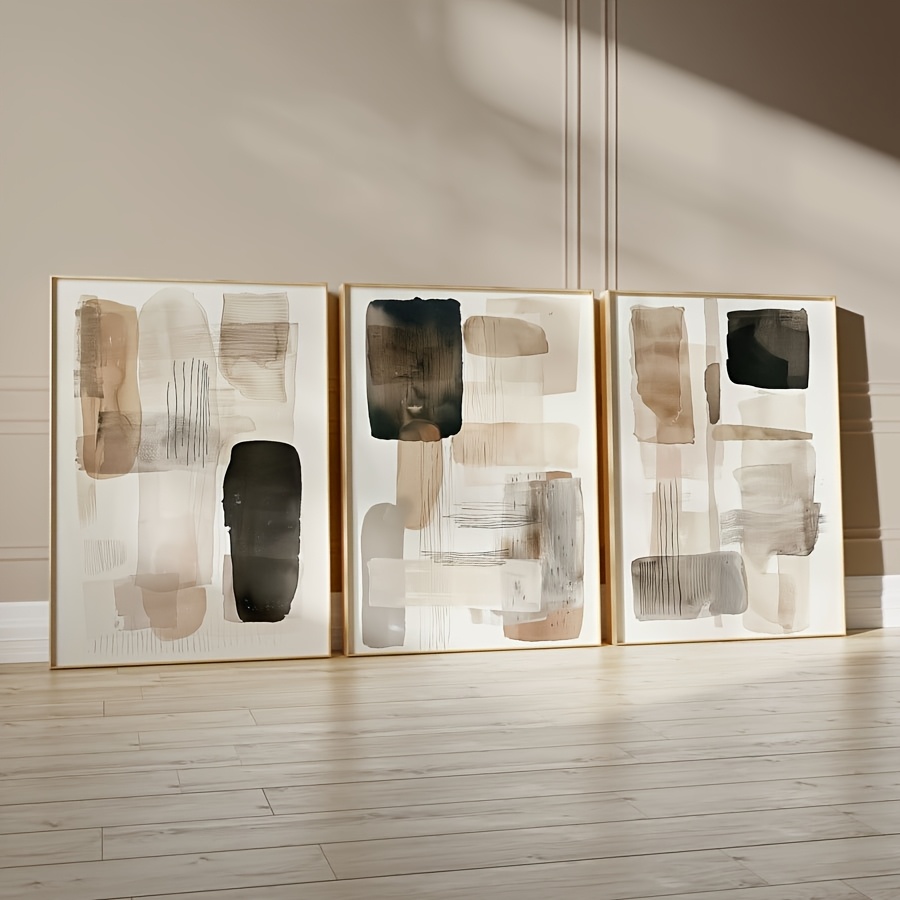 3PC frameless  of Black Beige  - Photography Geometry 评论和价格