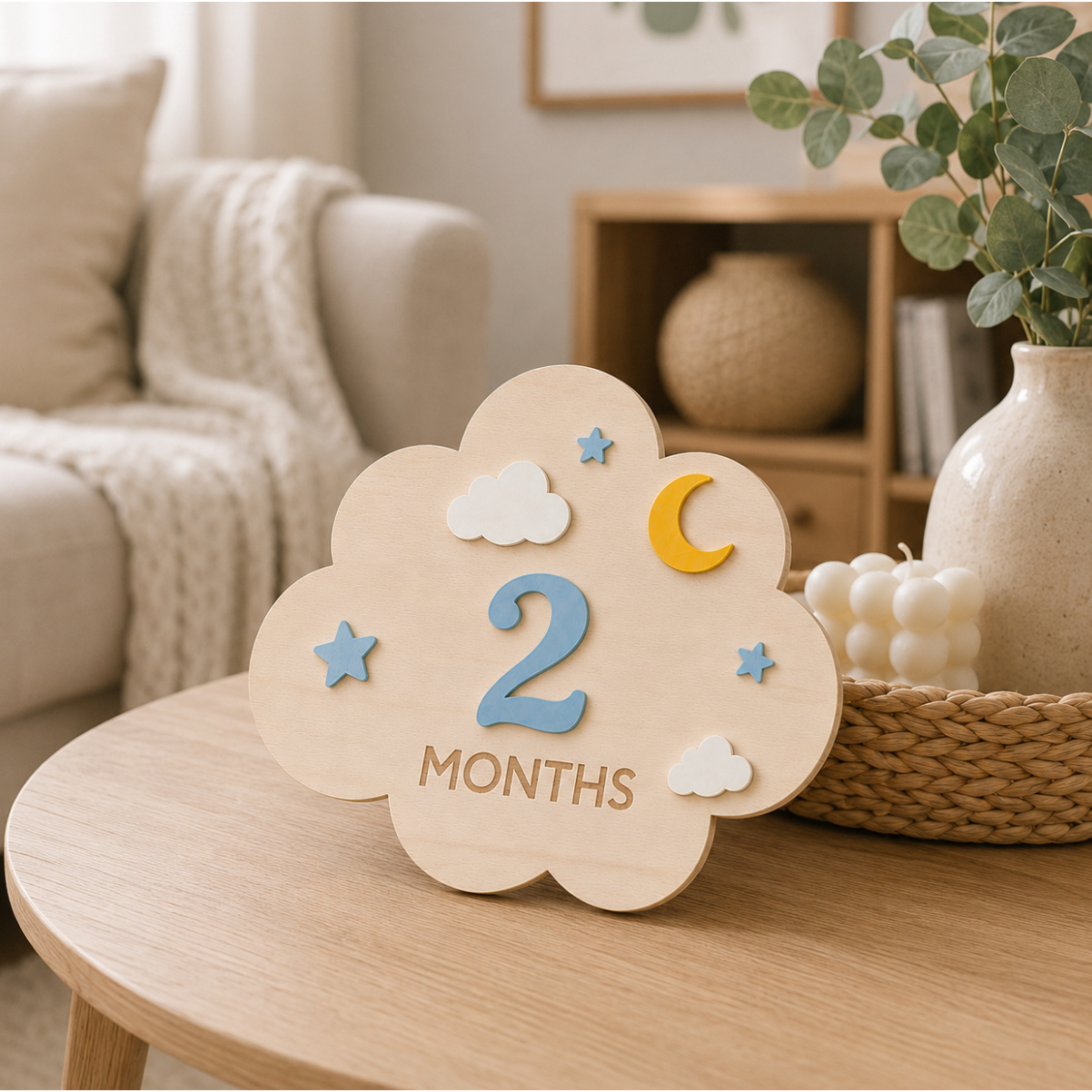 1‑Set Wooden Baby Monthly Mile - Photography Prompt 评论和价格