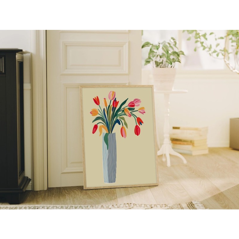 2pcs Tulip Flowers Canvas Wall - Photography Design 评论和价格