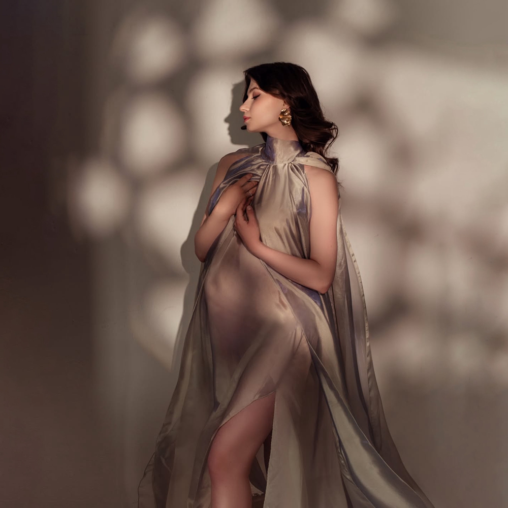 Elegant High Neck Maternity Ph - Photography Club 评论和价格