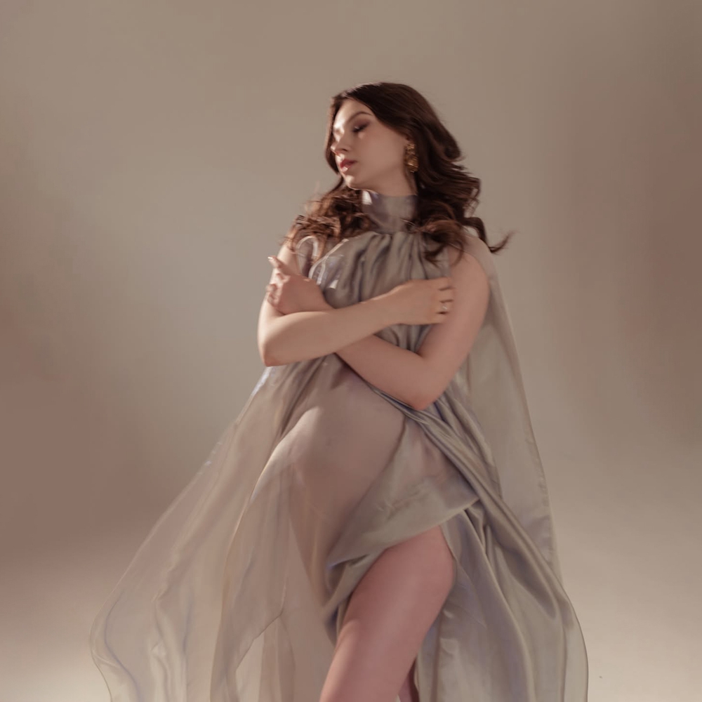 Elegant High Neck Maternity Ph - Photography Club 评论和价格